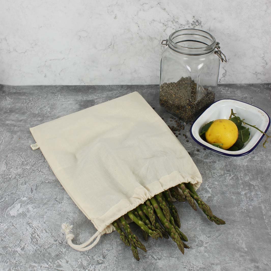 Recycled Cotton Produce Bag - Green Tulip