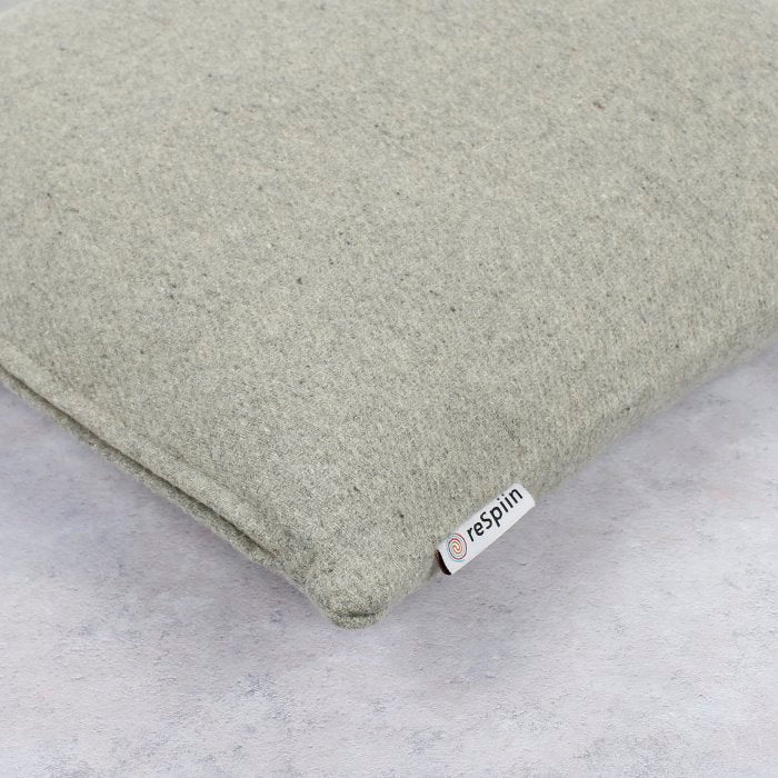 Recycled Wool Cushion Cover - Light Grey - Green Tulip