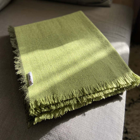 Recycled Wool Throw - 130cm x 170cm - Fern