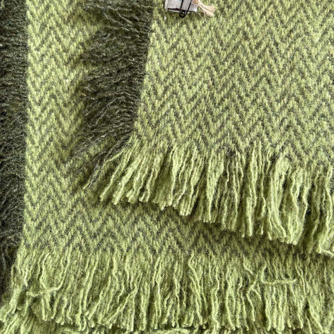 Recycled Wool Throw - 130cm x 170cm - Fern - Green Tulip