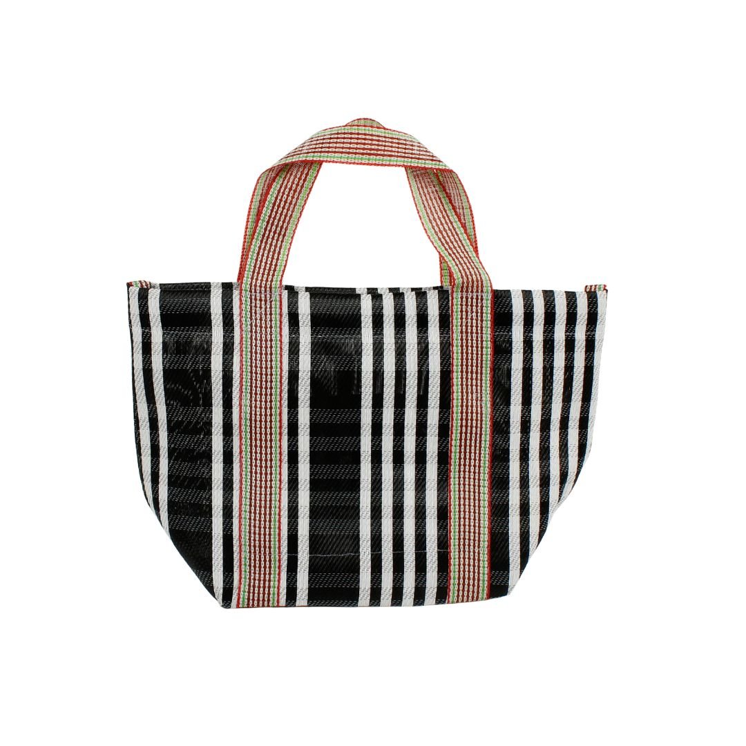 Recycled Woven Lunch Bag - Green Tulip