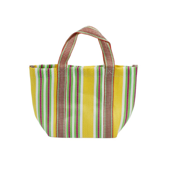 Recycled Woven Lunch Bag - Green Tulip