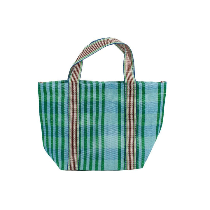 Recycled Woven Lunch Bag - Green Tulip