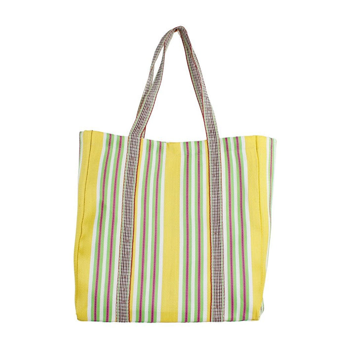 Recycled Woven Tote Bag - Green Tulip