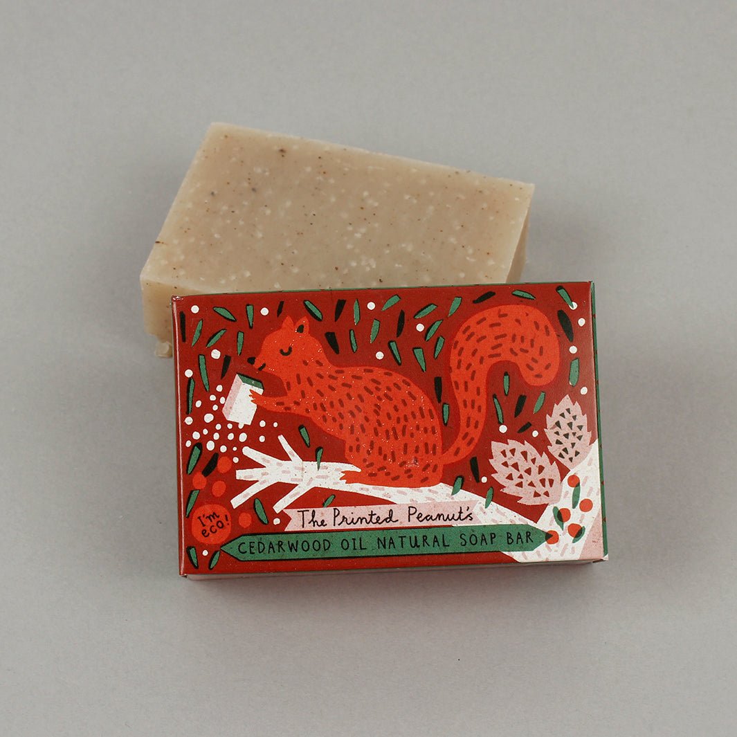 Red Squirrel Cedarwood Soap Bar - Green Tulip