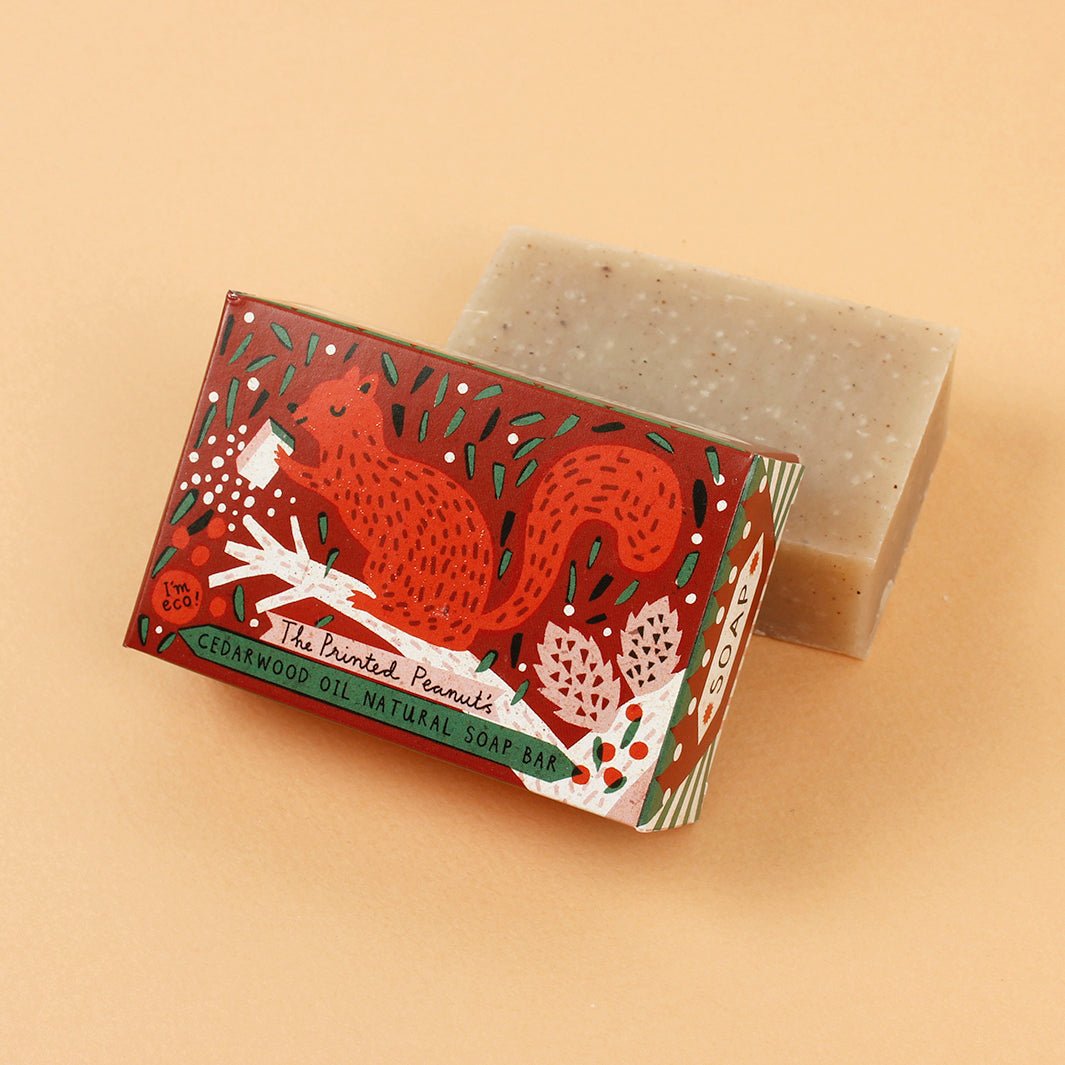 Red Squirrel Cedarwood Soap Bar - Green Tulip