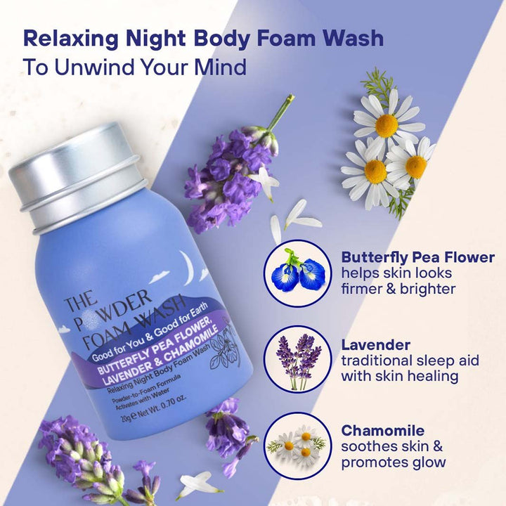 Relaxing Night Powder Body Foam Wash - Green Tulip