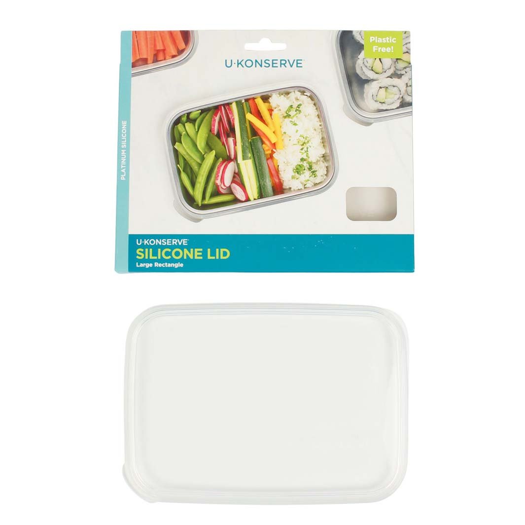 Replacement Silicone Lid For Rectangle Container - Clear - Green Tulip