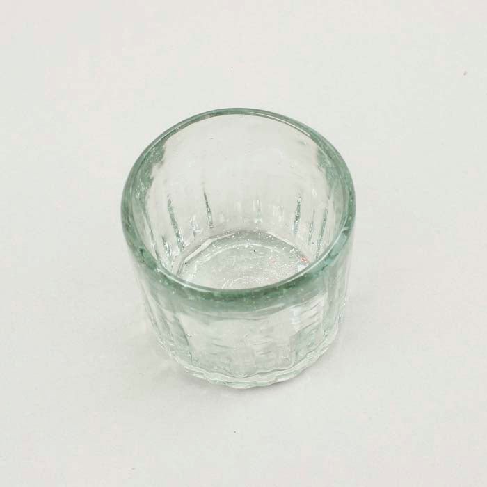 Ribbed Shot Glass - Clear - Green Tulip