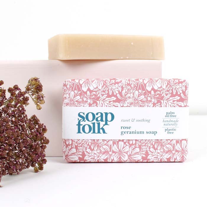 Rose Geranium Natural Soap Bar - Green Tulip