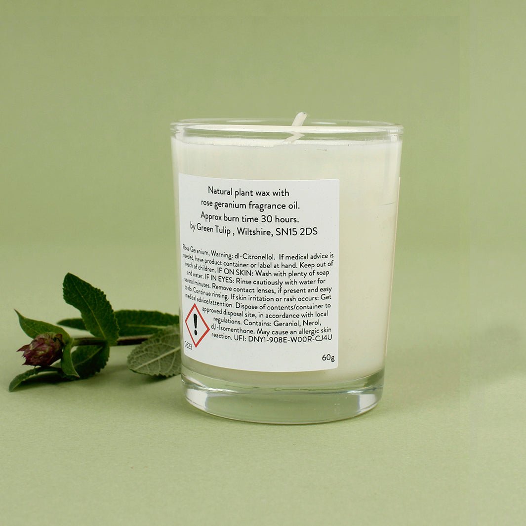 Rose Geranium Votive - Green Tulip