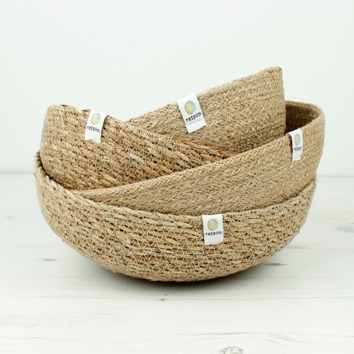 Seagrass Medium Bowl - Natural - Green Tulip