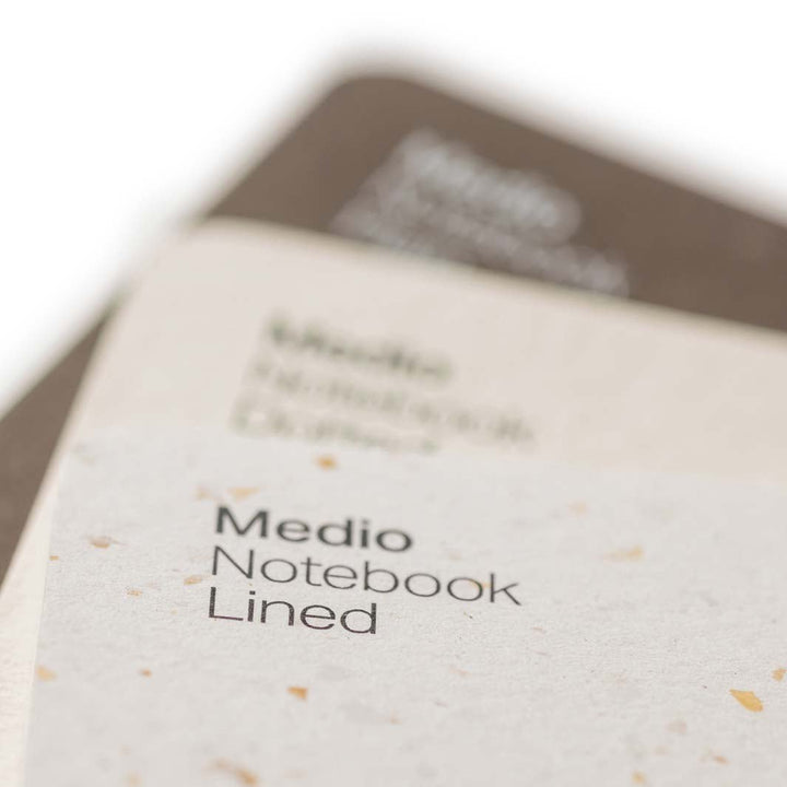 Set of 3 Stitched Notebooks - Medio (A5) - Café - Green Tulip