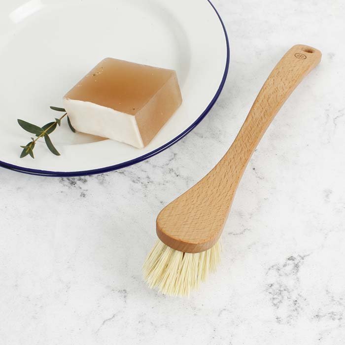 Shaped Dish Brush - Plant Based Bristles - Green Tulip