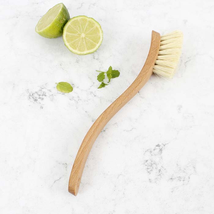 Shaped Dish Brush - Plant Based Bristles - Green Tulip