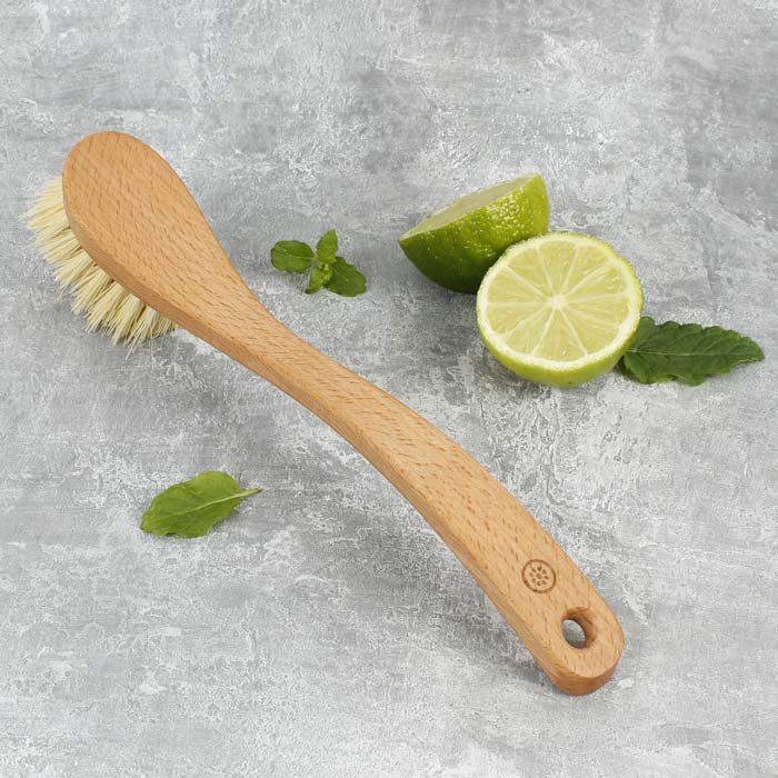 Shaped Dish Brush - Plant Based Bristles - Green Tulip