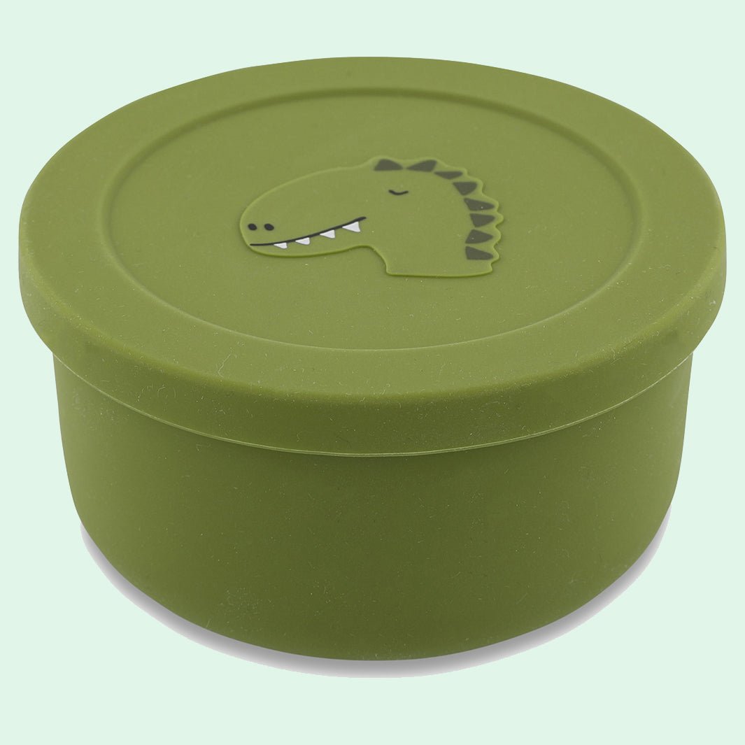 Silicone Snack Pot With Lid - Green Tulip