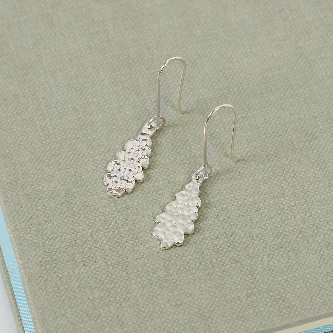 Silver Plated Oak Leaf Earrings - Green Tulip