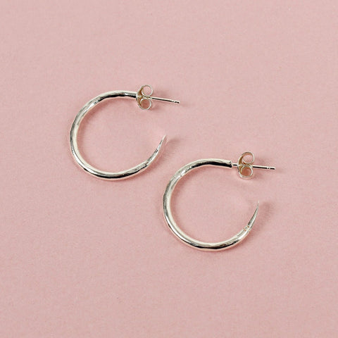 Silver Plated Hoop Earrings - Small