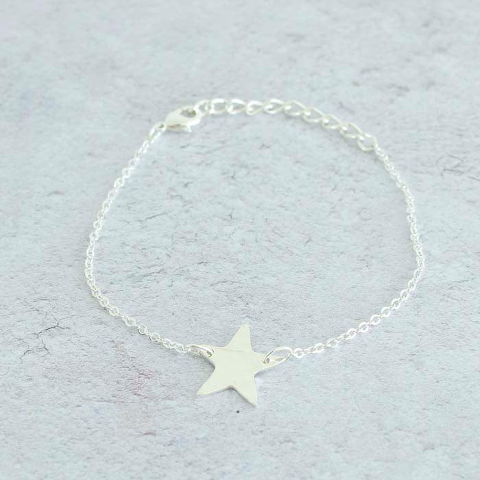 Silver Plated Star Bracelet - Green Tulip