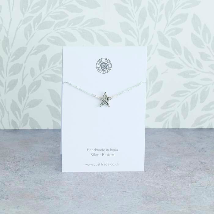 Silver Plated Star Bracelet - Green Tulip