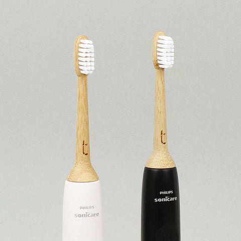 Solid Bamboo Electric Toothbrush Heads - for Philips Sonicare - Set of 2