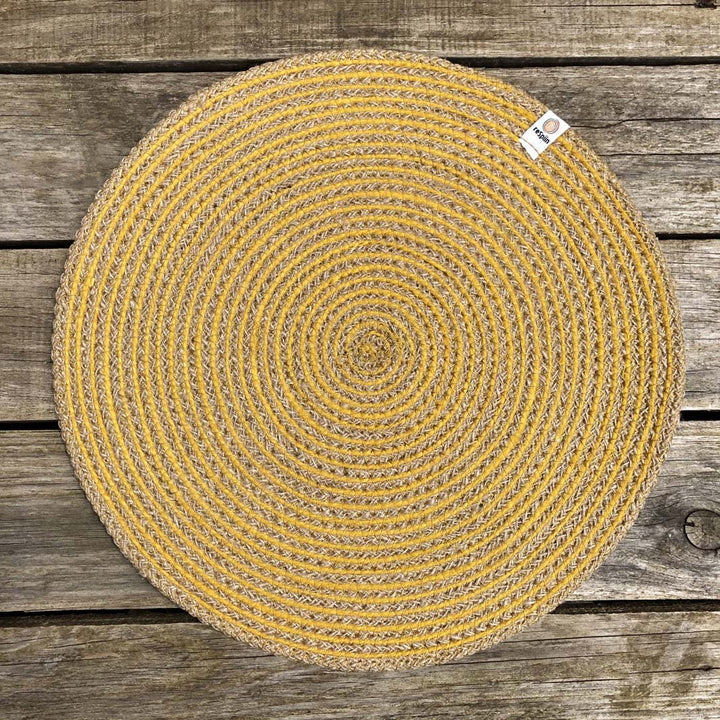 Spiral Jute Tablemat - Green Tulip