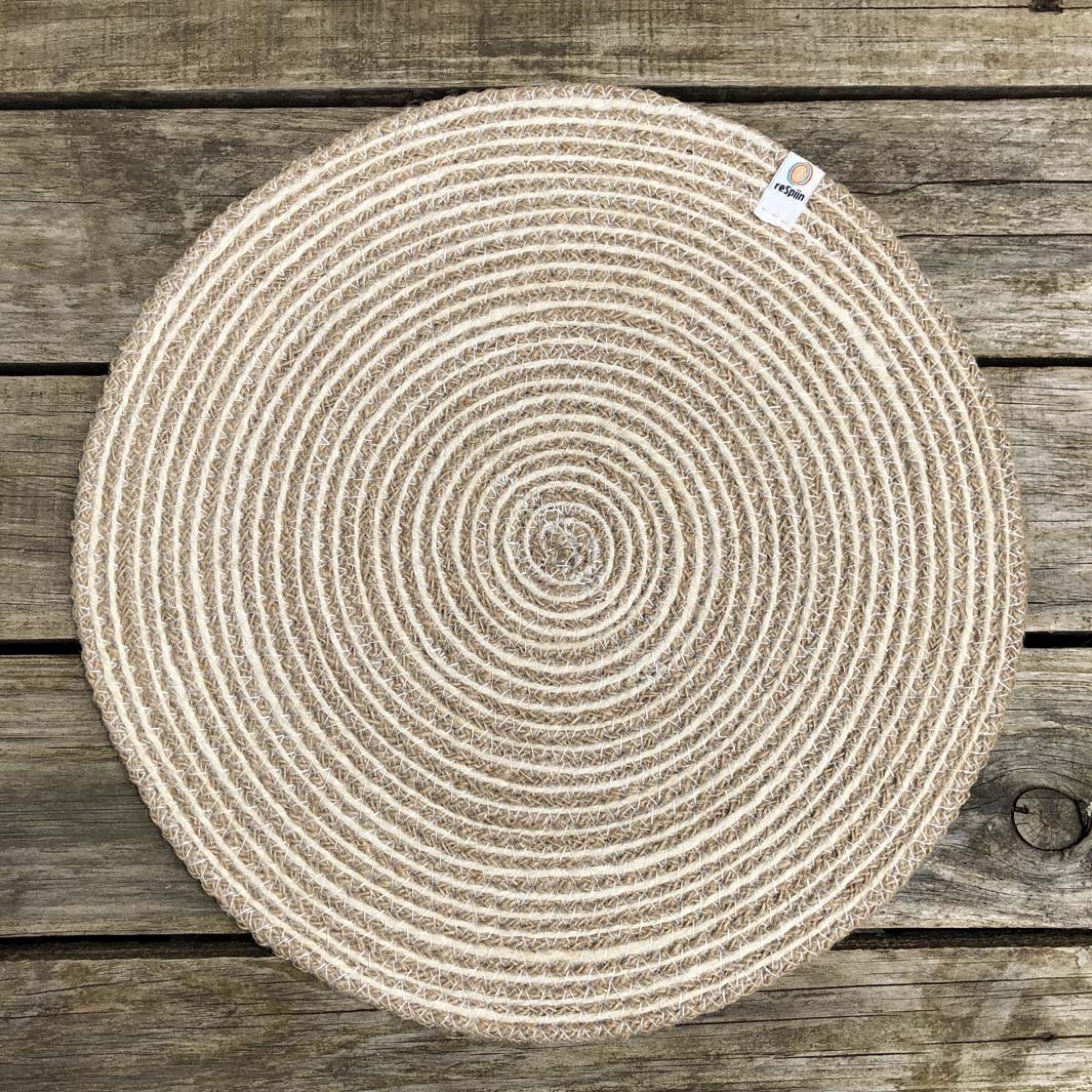 Spiral Jute Tablemat - Green Tulip