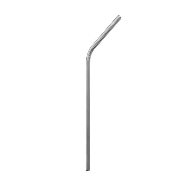 Stainless Steel Bent Straw - Brushed Steel - Green Tulip