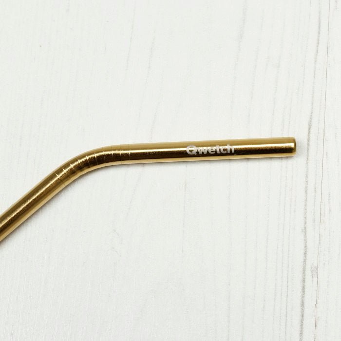 Stainless Steel Bent Straw - Gold - Green Tulip