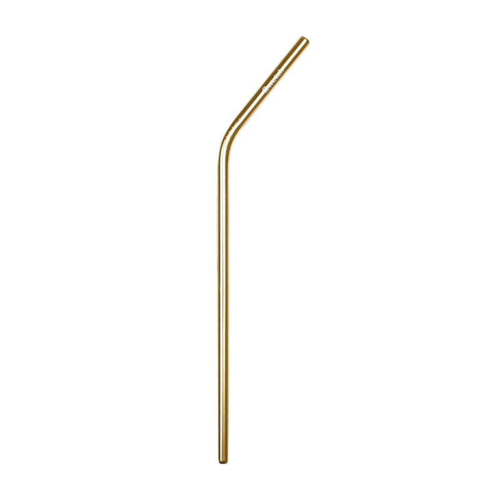 Stainless Steel Bent Straw - Gold - Green Tulip