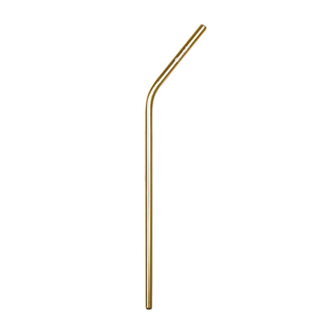 Stainless Steel Bent Straw - Gold.