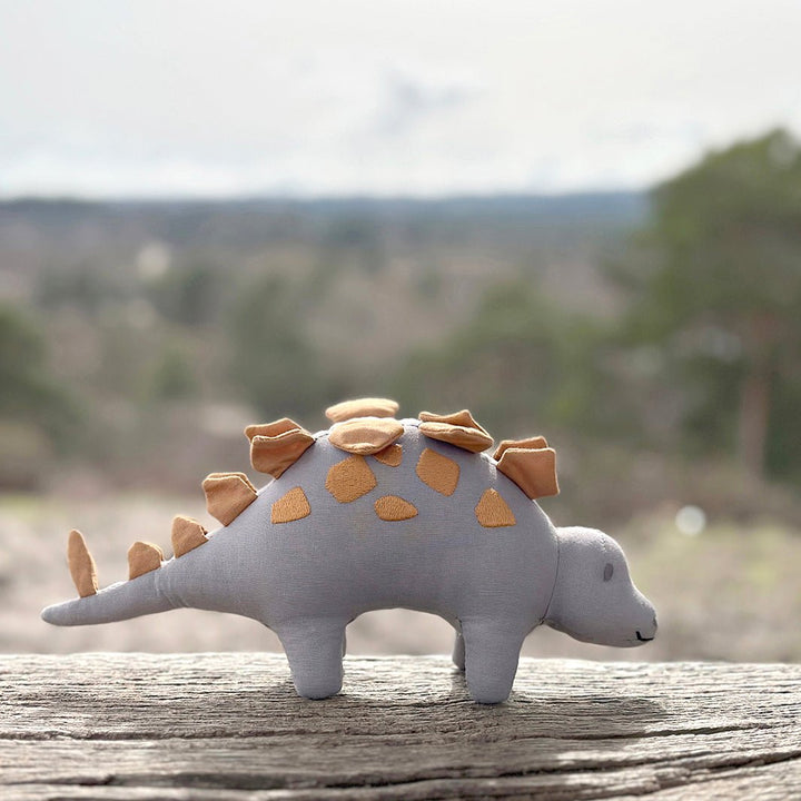 Stegosaurus Linen Dinosaur Toy - Green Tulip