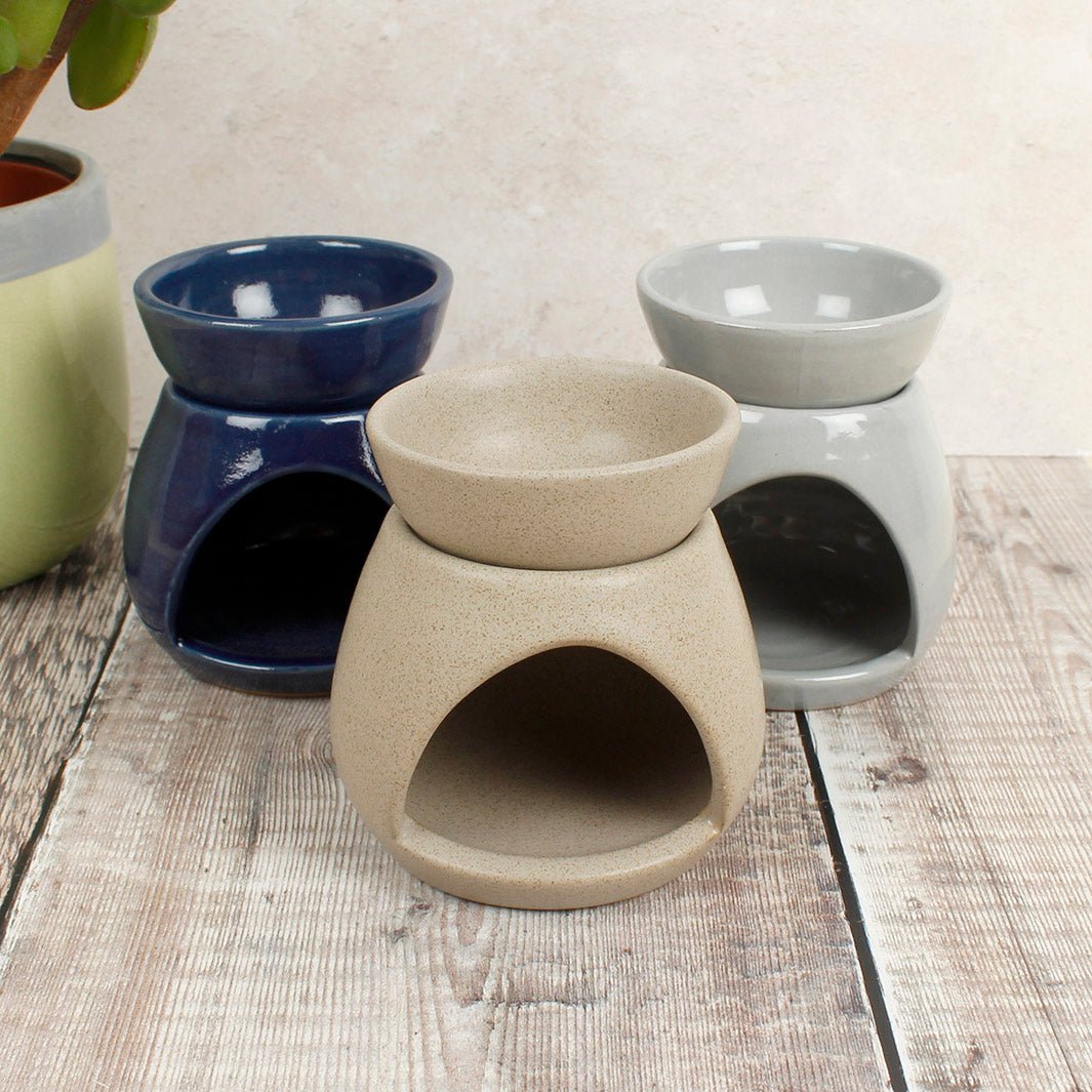 Sunu Stoneware Wax Melt/Oil Burner - Green Tulip