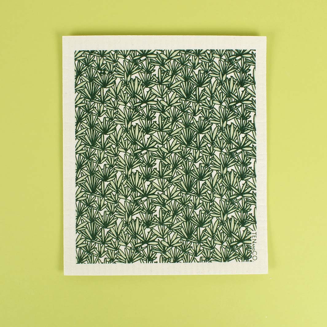 Swedish Sponge Cloth - Nature - Green Tulip