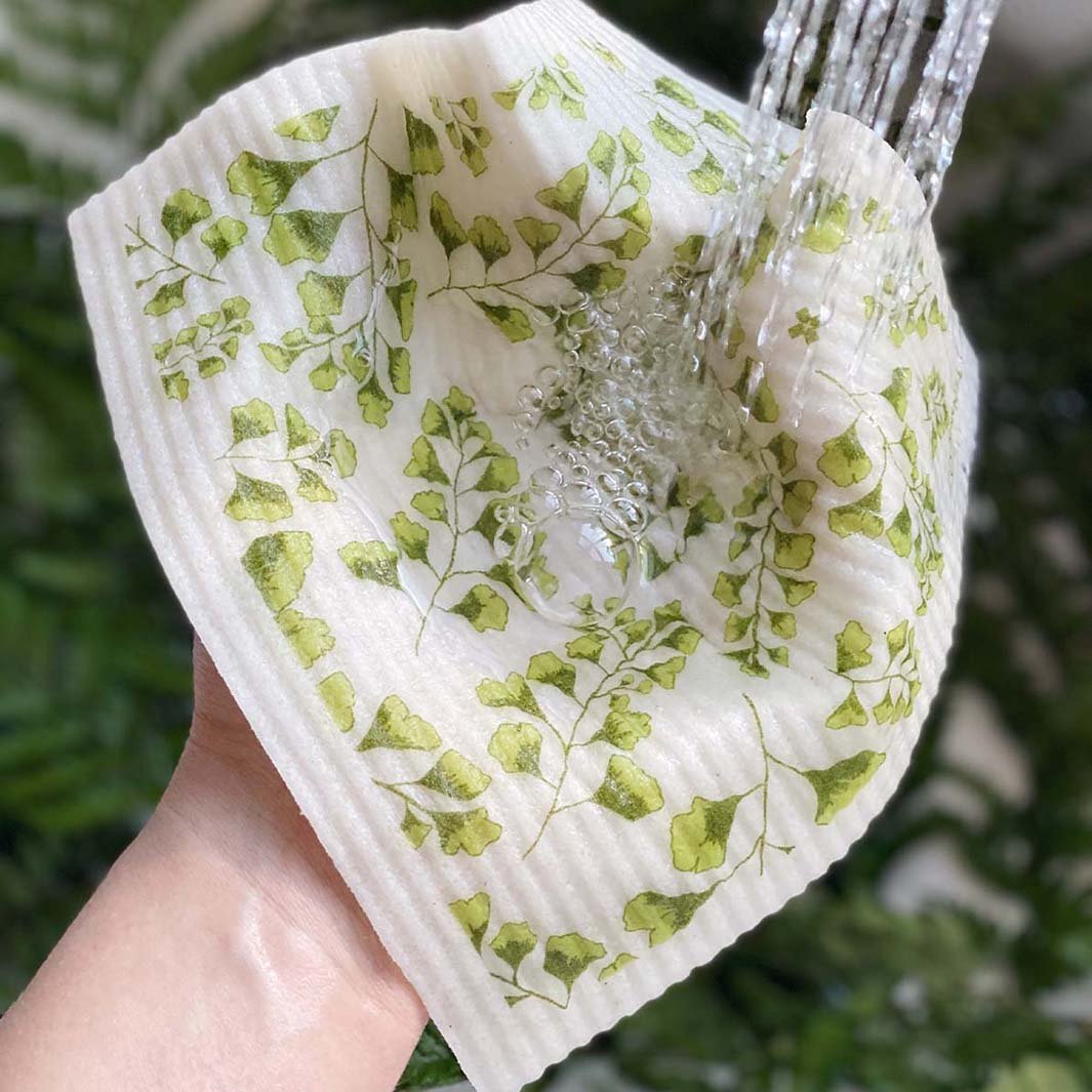 Swedish Sponge Cloth - Nature - Green Tulip