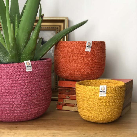 Tall Jute Basket Set - Fire