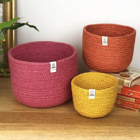 Tall Jute Basket Set - Fire