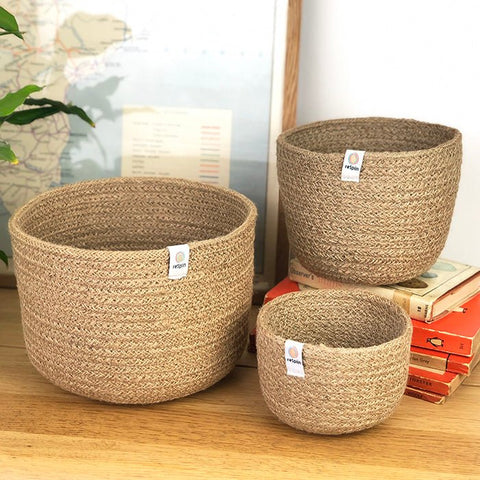 Tall Jute Basket Set - Natural