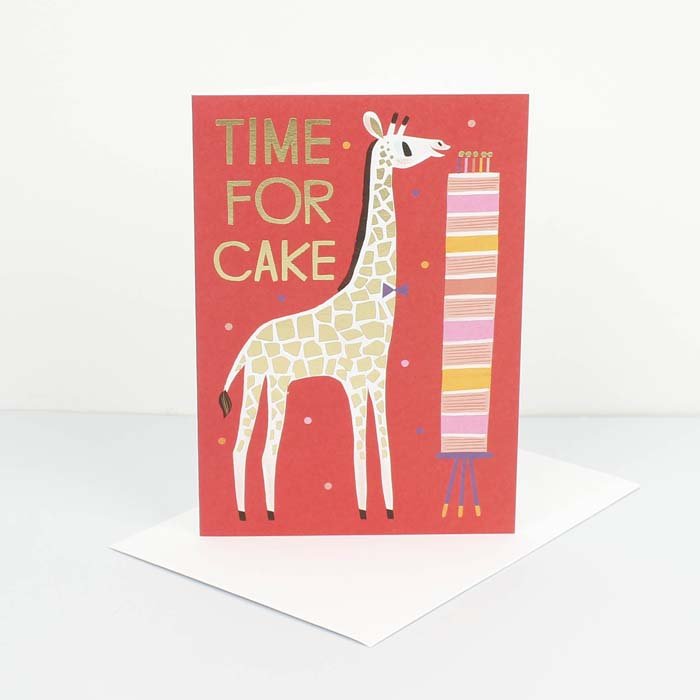 Time for Cake Giraffe Card - Green Tulip