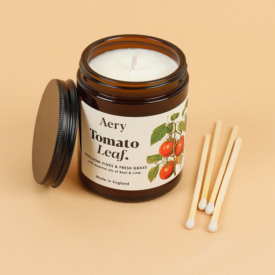 Tomato Leaf Aromatherapy Jar Candle - Medium - Green Tulip