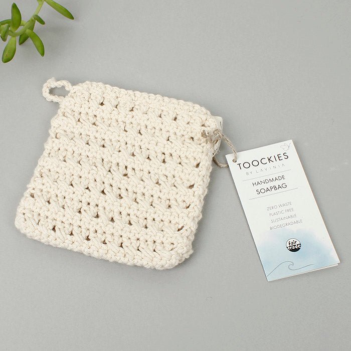 Toockies Organic Cotton Soap Bag - Green Tulip