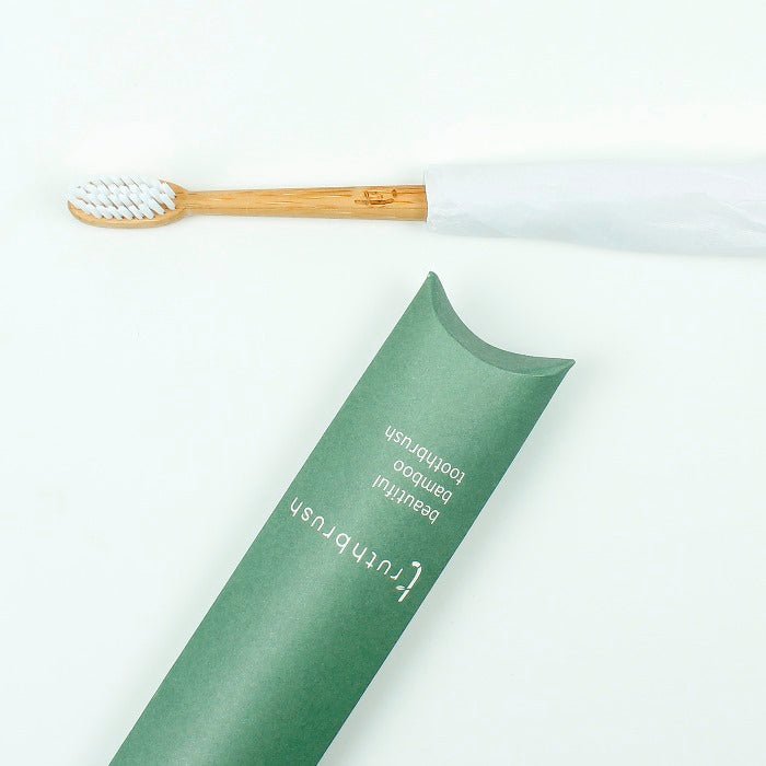 Truthbrush - Cloud White with Medium Plant Based Bristles - Green Tulip