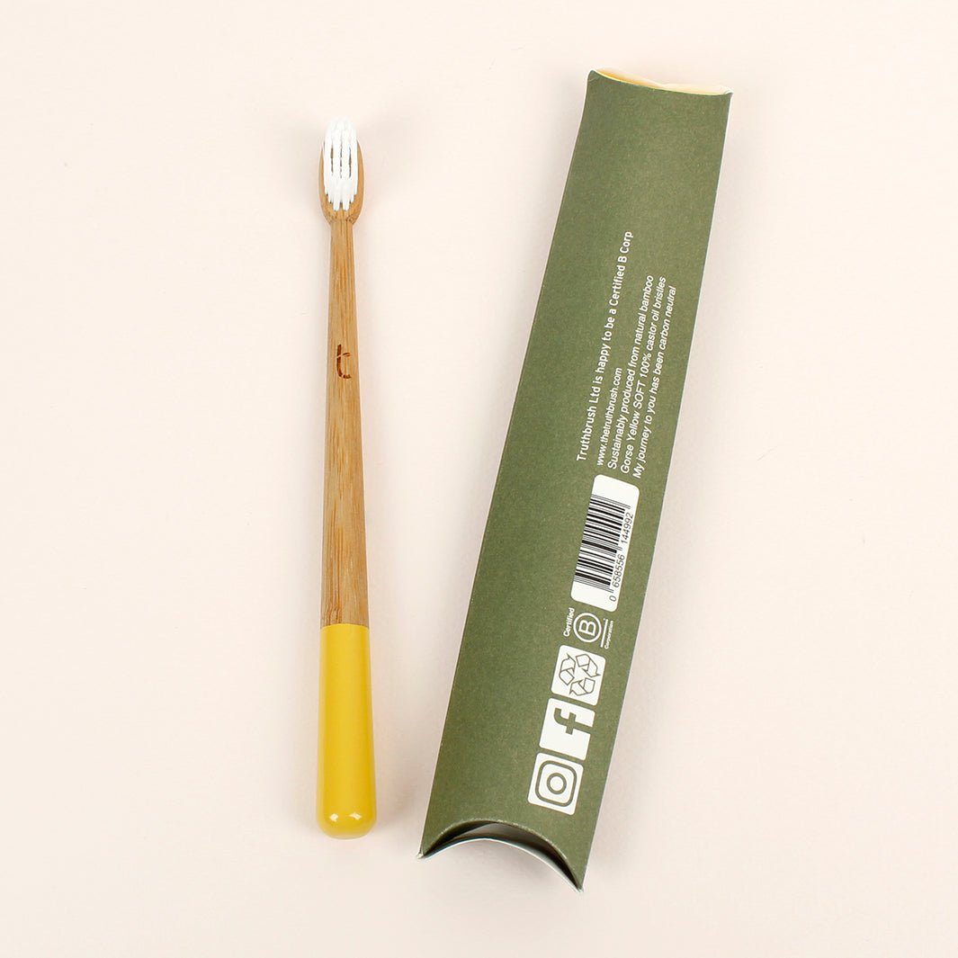 Truthbrush – Soft Plant - Based Bristles - Gorse Yellow - Green Tulip