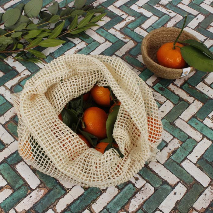 UNPACKAGED Organic Cotton Mesh Produce Bag - Medium (26 x 32cm) - Green Tulip