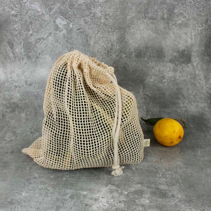 UNPACKAGED Organic Cotton Mesh Produce Bag - Medium (26 x 32cm) - Green Tulip