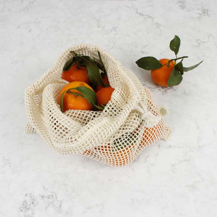 UNPACKAGED Organic Cotton Mesh Produce Bag - Medium (26 x 32cm) - Green Tulip