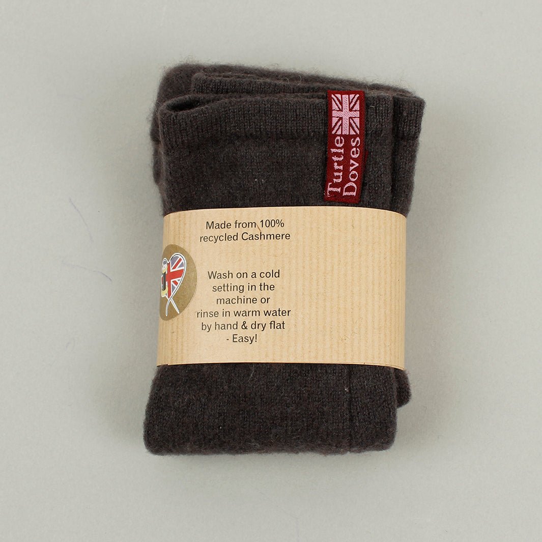 Upcycled Cashmere Handwarmers - Green Tulip