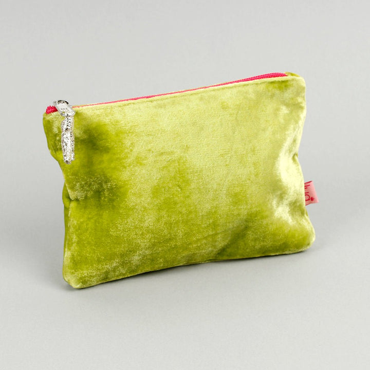 Velvet Coin Purse - Green Tulip