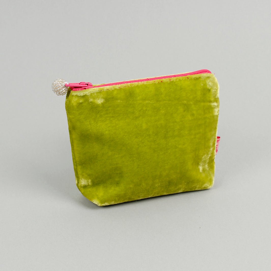 Velvet Mini Purse - Green Tulip